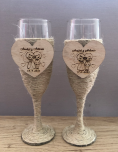 Pack 2 Copas Champán Boda Personalizada