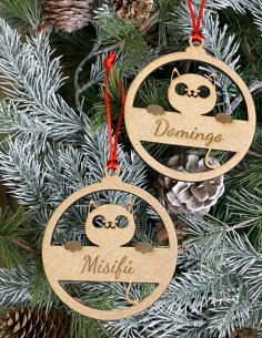 Bola Adorno Navidad Gato 2
