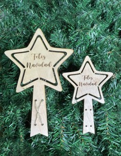 Estrella Madera Navidad Personalizada 2