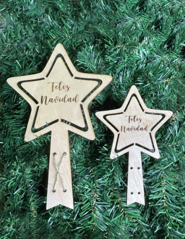 Estrella Madera Navidad Personalizada - Decoración