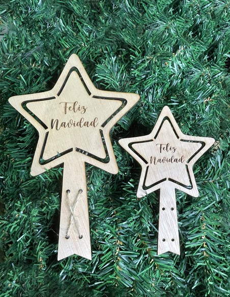 Estrella Madera Navidad Personalizada - Decoración