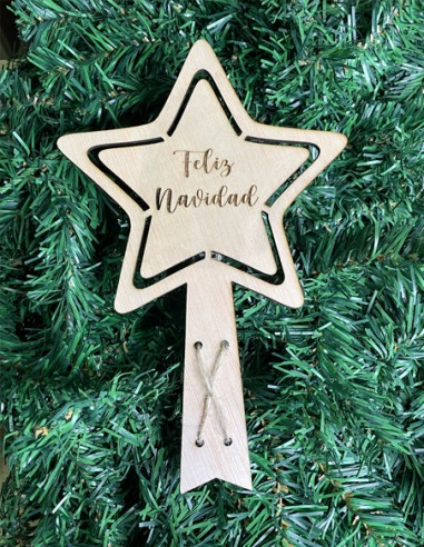 Estrella Madera Navidad Personalizada - Decoración