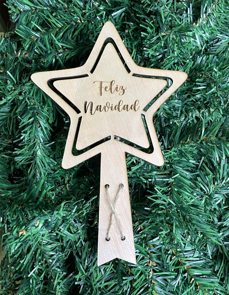 Estrella Madera Navidad Personalizada - Decoración