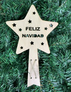 Estrella Madera Navidad Personalizada
