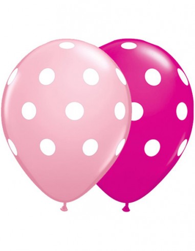 Globo Lunares Rosa y Fucsia 6 Unidades - Globos Estampados