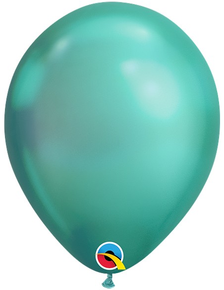 Globo Chrome Verde Latex 5 Unidades - Colores Lisos