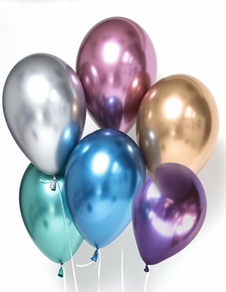Globo Chrome Verde Latex 5 Unidades - Colores Lisos