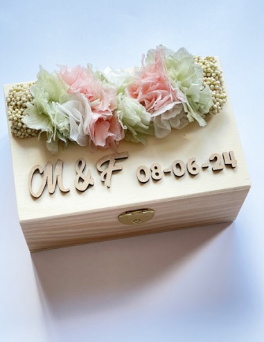 Caja Madera Porta Arras Flores Preservadas - Porta Alianzas y Arras