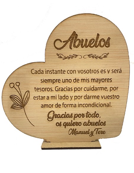 Recordatorio agradecimiento corazón madera - Detalles/Regalos