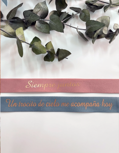 Lazo para ramo de novia personalizado en antelina