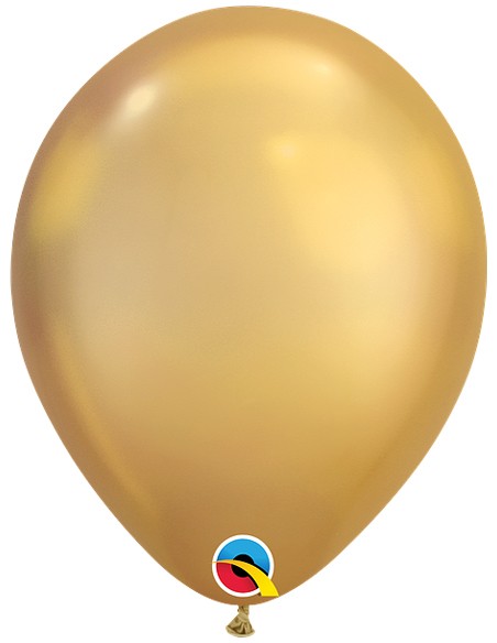 Globo Chrome Dorado Latex 5 Unidades - Colores Lisos