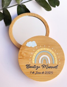 Espejo madera bambu personalizado
