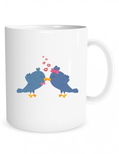 Taza Romántica Pájaros 2