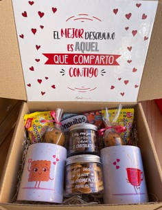 Caja desayuno enamorados