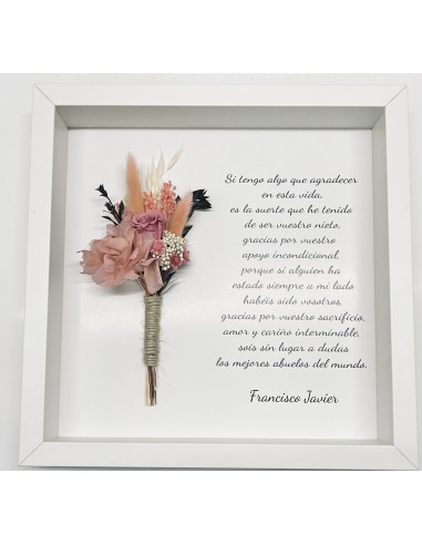 Marco Ramillete con Rosa y Flores Preservadas - Flores Preservadas
