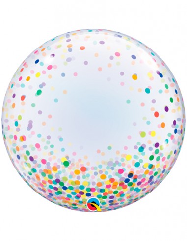 Globo Burbuja Bubble Confeti Multicolor 61cm - Globos Burbuja