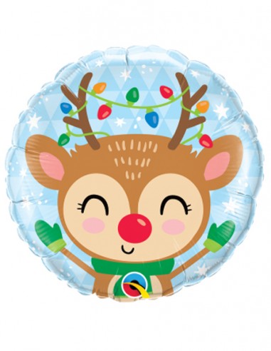 Globo Redondo Reno Navidad 46cm - Globos Con Formas