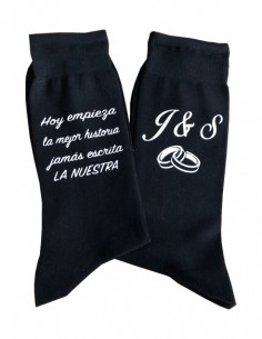 Calcetines Boda Nuestra Historia Iniciales Alianzas 2