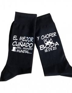 Calcetines boda personalizados - Chofer / Padrino (Bambú)