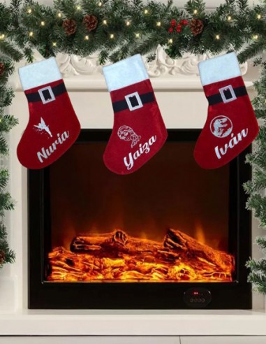 Calcetín Papá Noel Personalizada - Textil