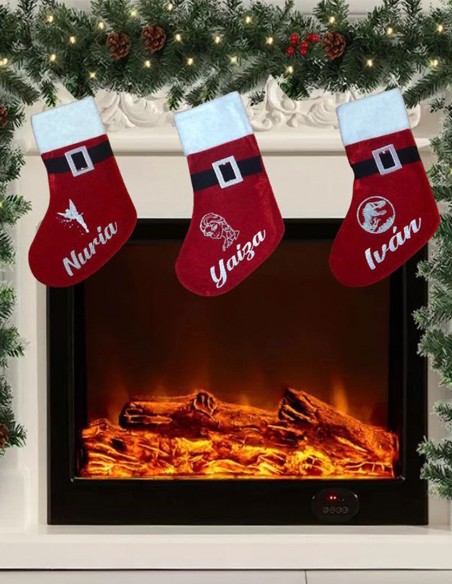 Calcetín Papá Noel Personalizada - Textil