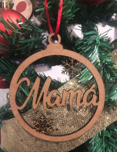 Bola Adorno Navidad Madera 2