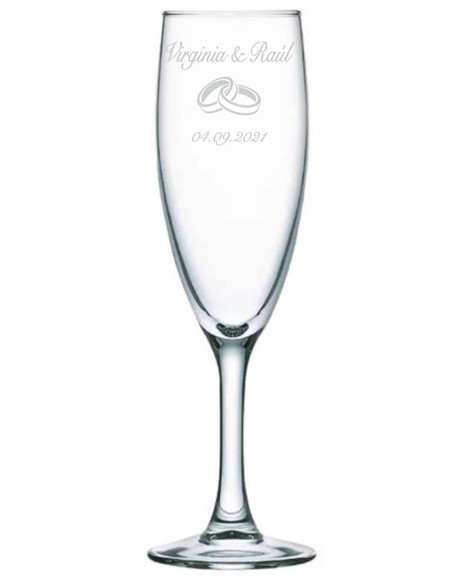 Copa Champán Boda Personalizada Alianzas - Personalizados