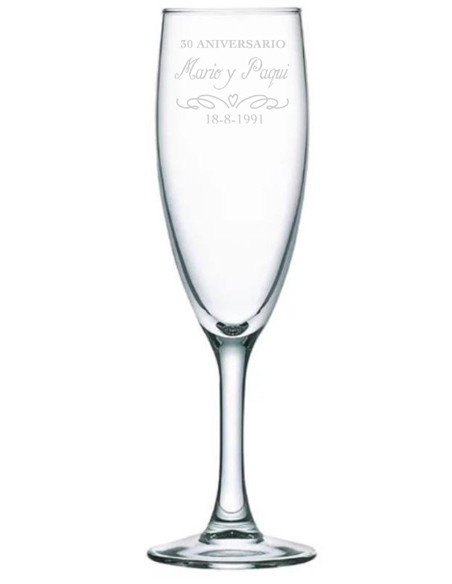 Copa Champán Boda Personalizada Aniversario - Personalizados