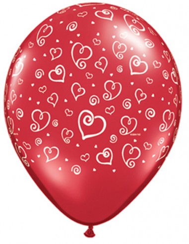 Globo Corazones 6 Unidades - Globos Estampados