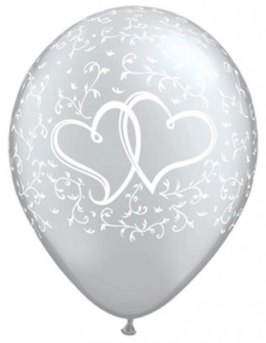 Globo Corazones Plata - Globos Estampados