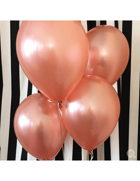 Globo Rose Gold Perlado 6 Unidades - Colores Lisos