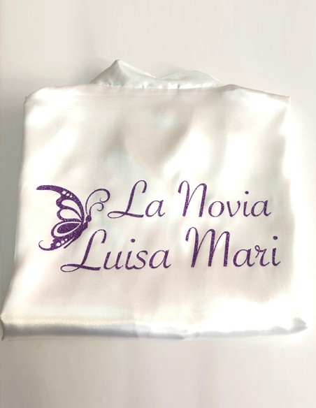 Bata Novia Personalizada - Batas y Zapatillas
